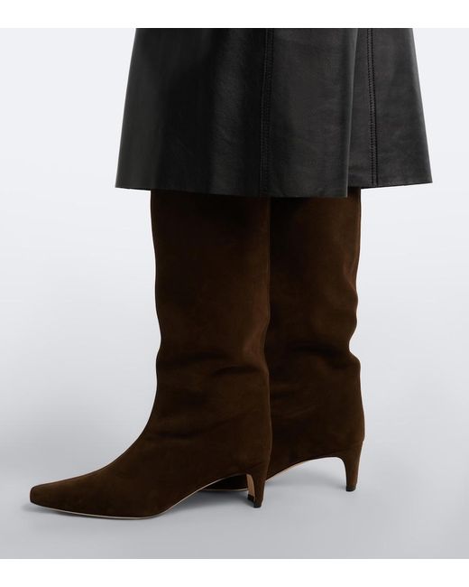 Staud Brown Wally Suede Knee-High Boots