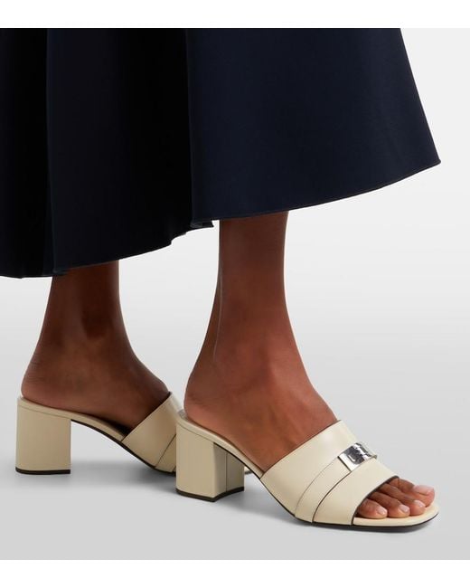 Tory Burch Natural Leelee Leather Mules