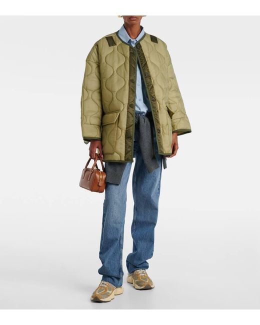 Frankie Shop Green Teddy Oversized Quilted Jacket