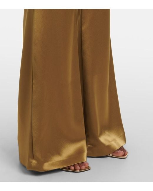 Galvan Green Atruvia Satin Wide-Leg Pants