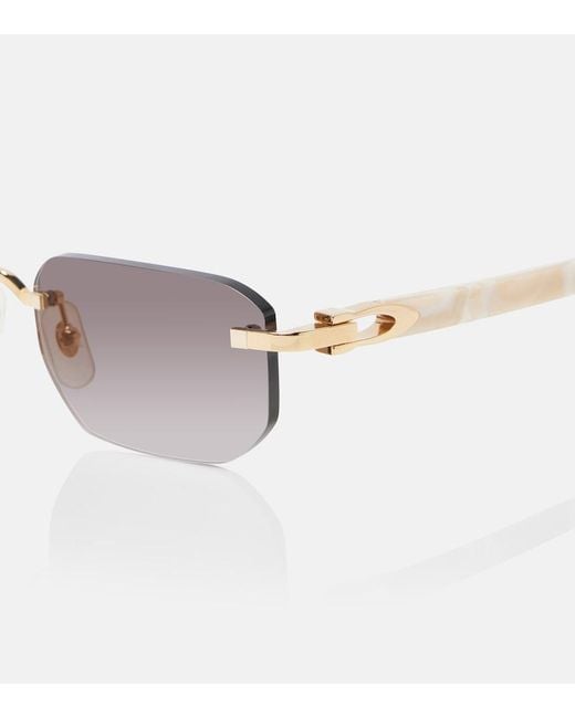 Cartier Brown Decor C De Cartier Rectangular Sunglasses
