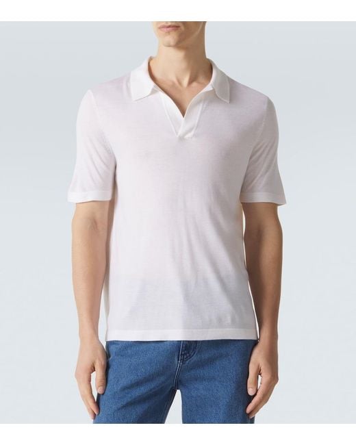Gabriela Hearst White Cashmere And Silk Polo Shirt for men