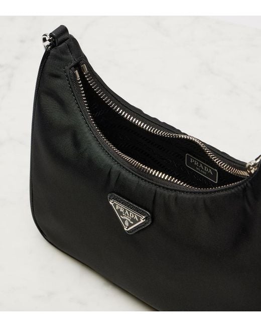 Prada Black Schultertasche Re-Edition 2005 Aus Re-Nylon