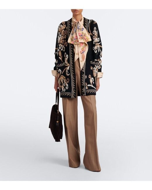 Etro Brown Kalispera Medium Suede Shoulder Bag