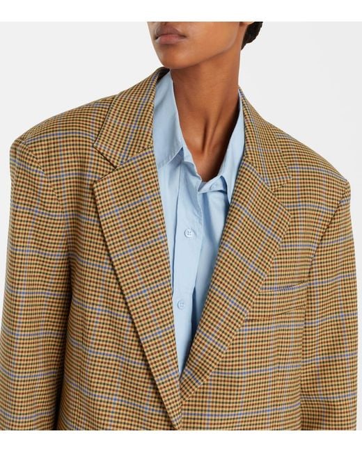 Frankie Shop Brown Lyra Houndstooth Oversized Blazer
