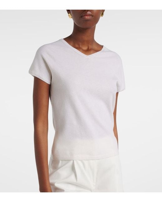 Vince White Wool And Cashmere-Blend Top