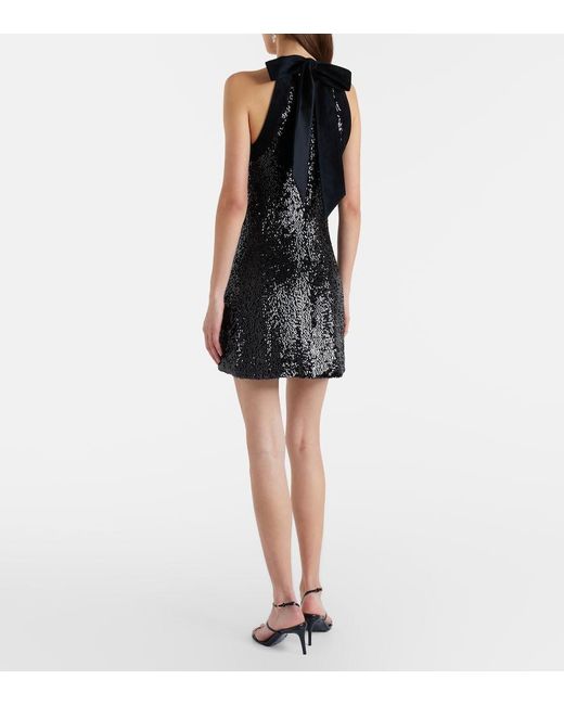 Jonathan Simkhai Black Isla Sequined Halterneck Minidress