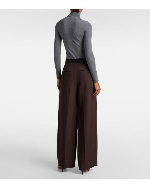 Khaite Brown Marine Wide-Leg Pants