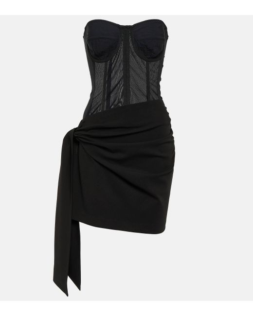 Dolce & Gabbana Black Bustier Jersey Minidress
