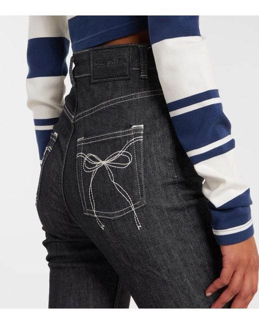 Acne Blue High-Rise Flared Jeans