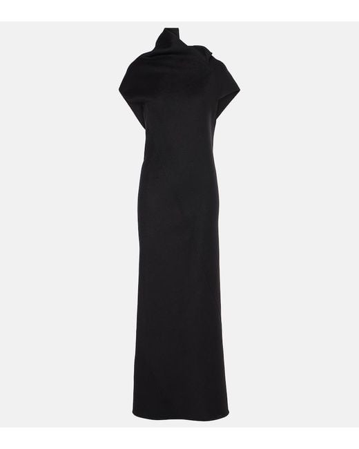 The Row Black Kamil Paneled Cashmere Gown