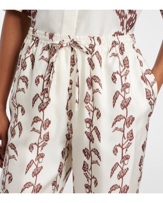 Asceno White Aurelia Silk Twill Wide-Leg Pants