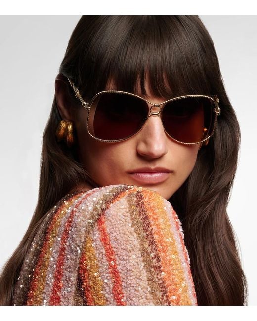 Aquazzura Brown Malibu Oversized Sunglasses