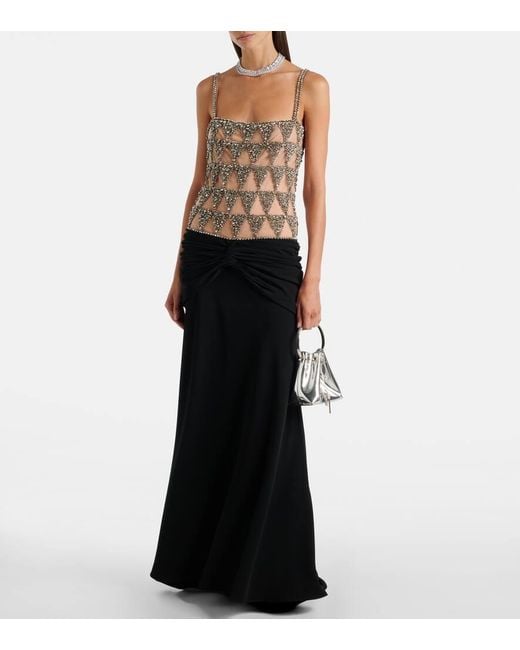 Costarellos Black Embellished Gown