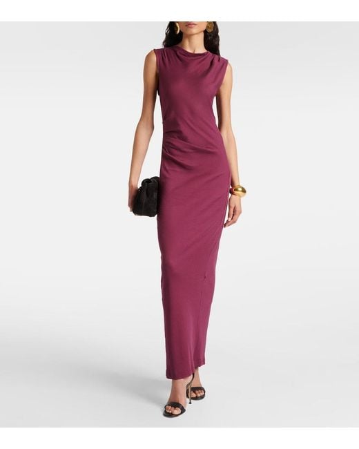 Dorothee Schumacher Purple Simply Timeless Cotton Jersey Maxi Dress