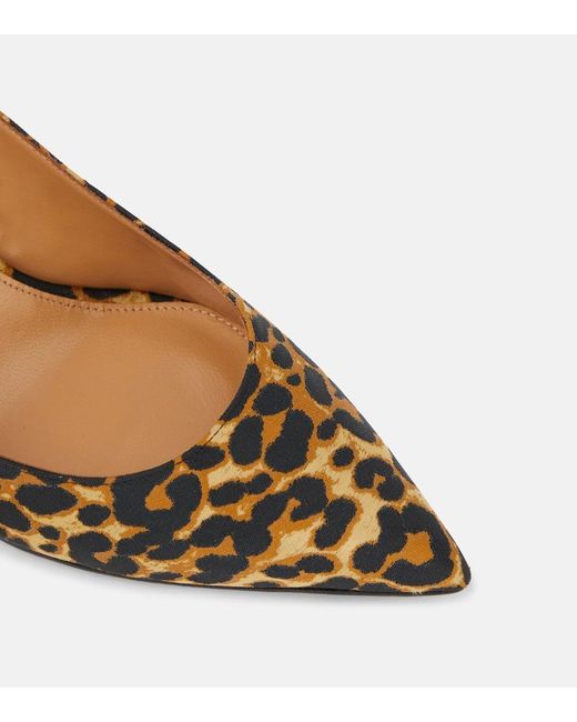Aquazzura Brown Bow Tie 85 Leopard-Print Pumps