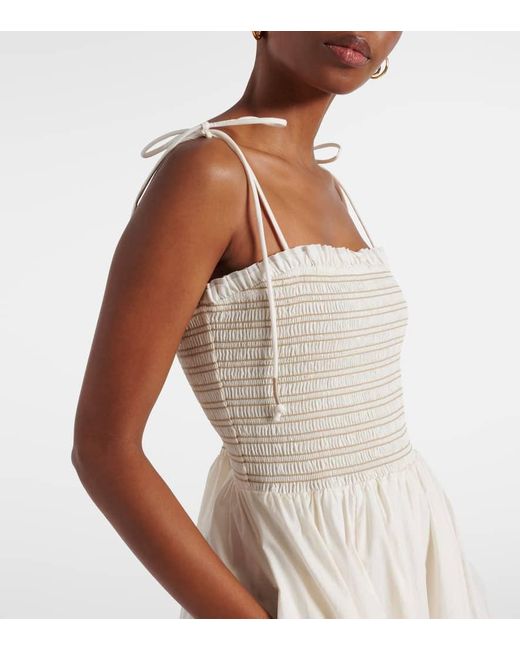 Vestido Midi Kaela De Algodon Fruncido Veronica Beard de color White