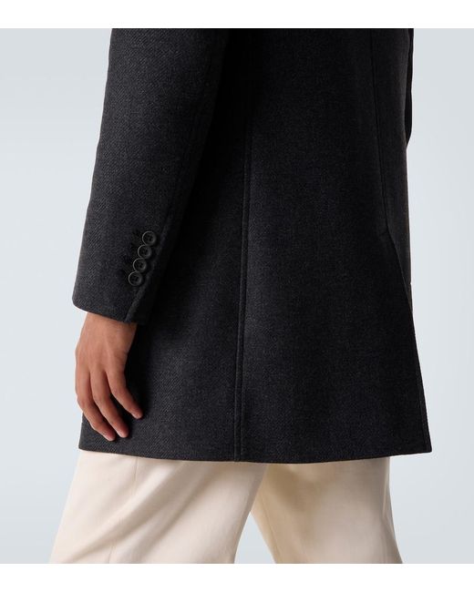 Herno Blue Wool-Blend Coat for men