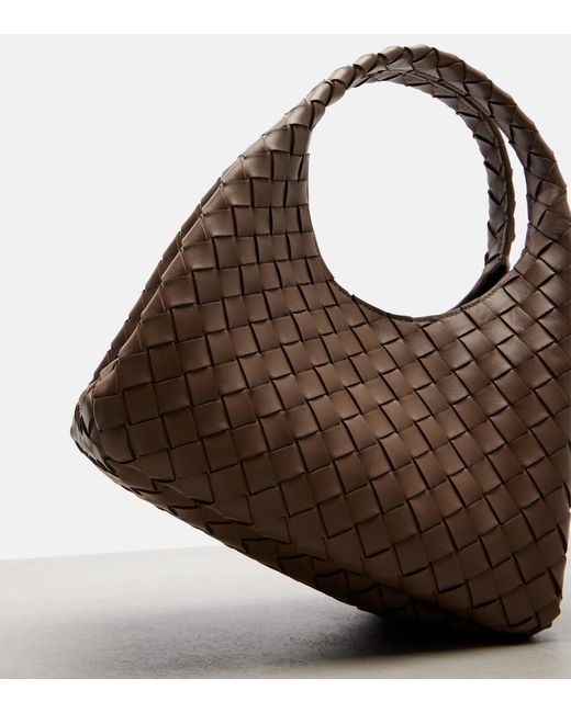 Bottega Veneta Brown Campana Small Leather Shoulder Bag