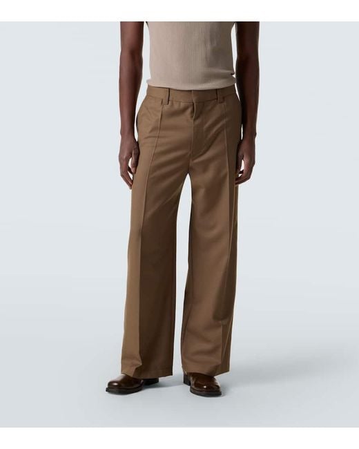 Lemaire Gerade Hose Aus Twill in Brown für Herren