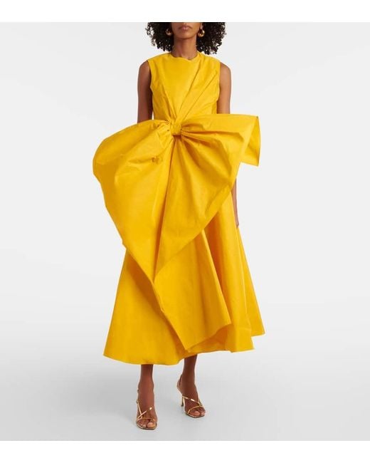 Roksanda Yellow Midikleid Nura Aus Taft