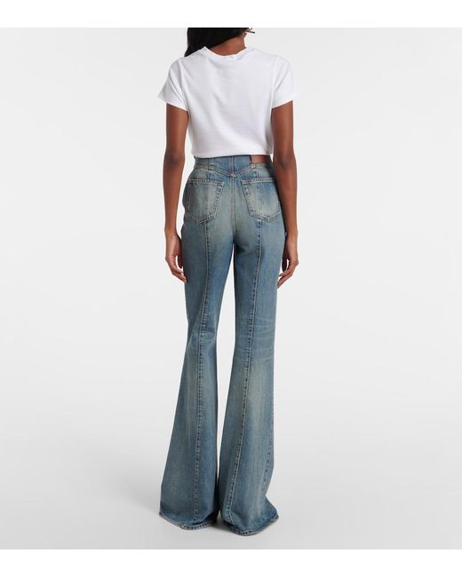 McQueen Blue Faded High-Rise Bootcut Jeans