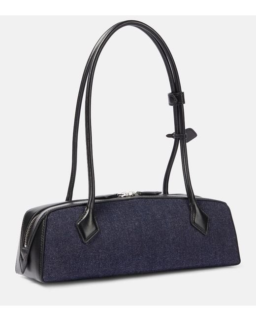 Alaïa Blue Le Teckel Medium Denim Shoulder Bag