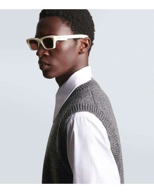 Jacques Marie Mage Brown Ashcroft Rectangular Sunglasses for men