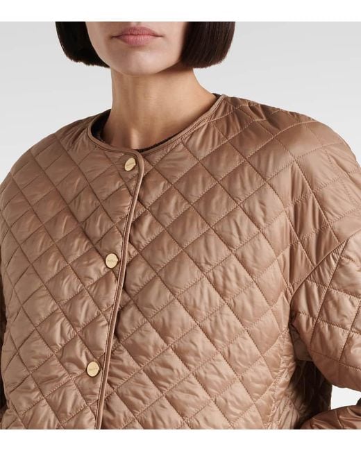 Max Mara Brown The Cube Luci Quilted Padded Jacket
