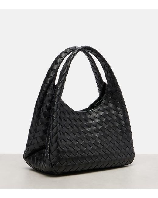 Bottega Veneta Black Campana Medium Leather Shoulder Bag