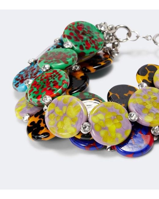 Dries Van Noten Green Beaded Bracelet
