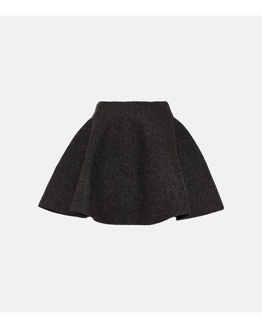 Alaïa Black Wool-blend Miniskirt