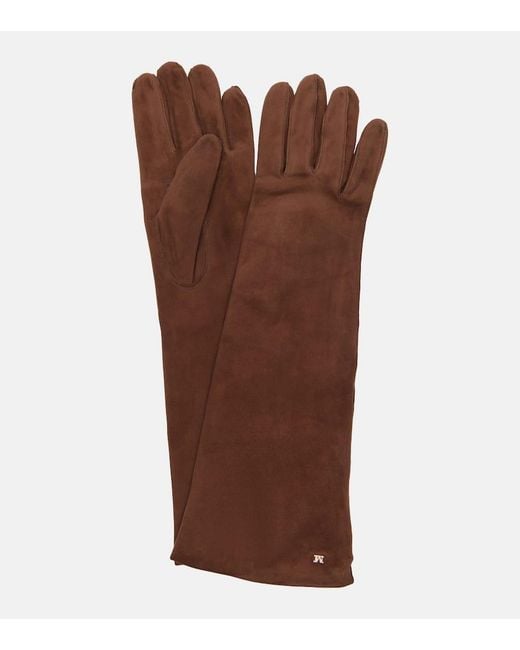 Max Mara Brown Afide Suede Gloves