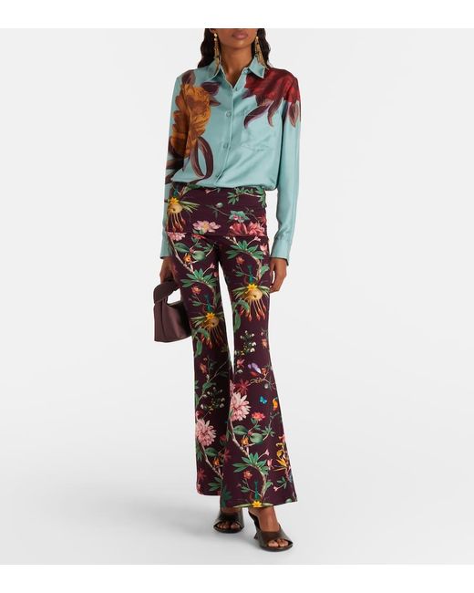 Pantalones Flared Meditation En Mezcla De Algodon LaDoubleJ de color Multicolor