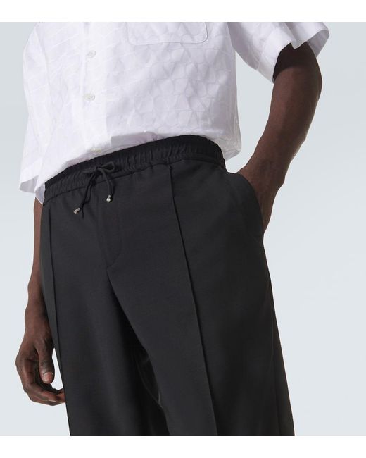 Valentino Black Wool And Mohair Slim Pants for men