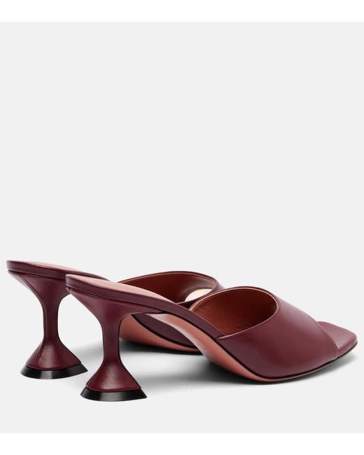 AMINA MUADDI Red Pantoletten Lupita 70 Aus Leder