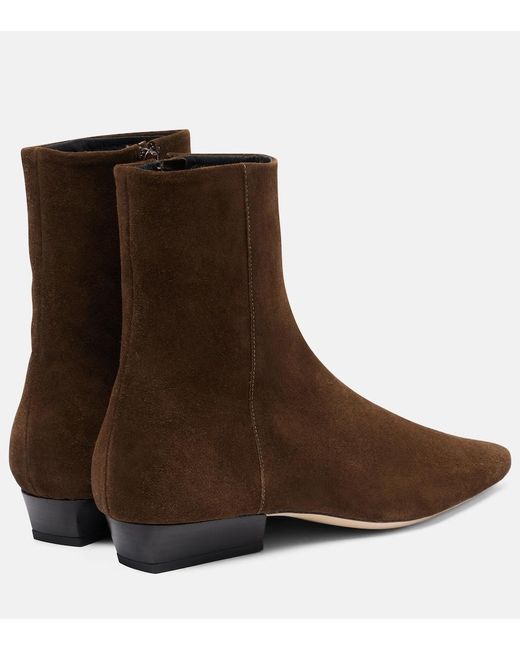 Staud Brown Wally Suede Ankle Boots