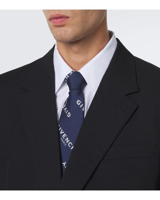 Givenchy Blue Shadow Silk Tie for men