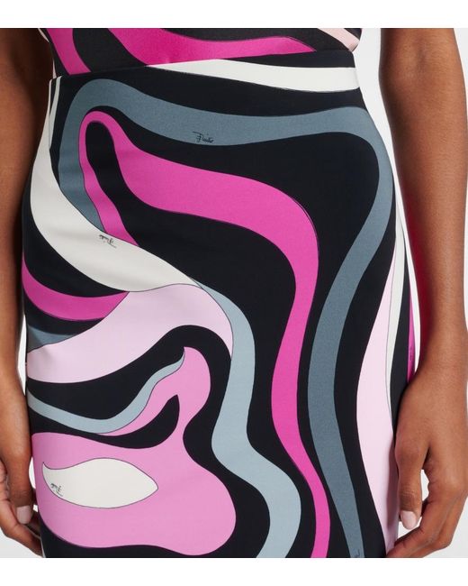 Emilio Pucci White Marmo High-Rise Maxi Skirt