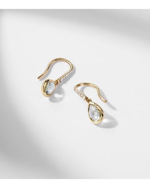 Mateo White 14Kt Earrings With Amethyst And Diamonds