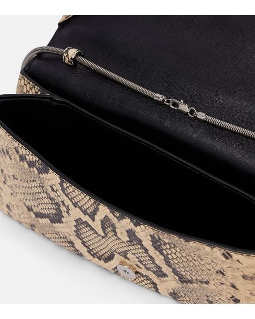 Jil Sander Metallic Carnet Snake-Effect Leather Clutch