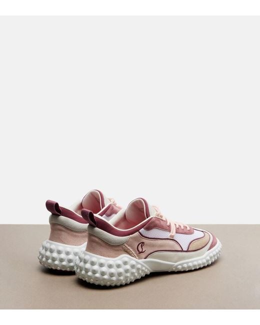 Christian Louboutin Pink Mara Suede And Mesh Sneakers