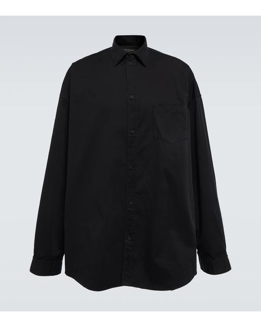 Balenciaga Oversize-Hemdjacke aus Baumwolle in Black für Herren