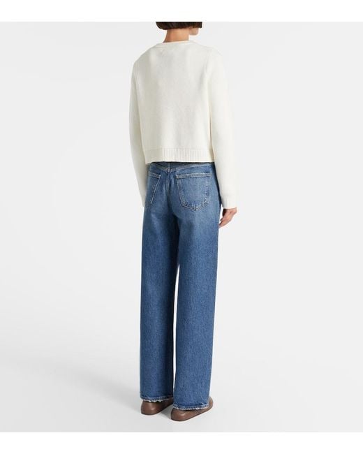 Velvet White Cardigan Mahal Aus Baumwolle Und Kaschmir
