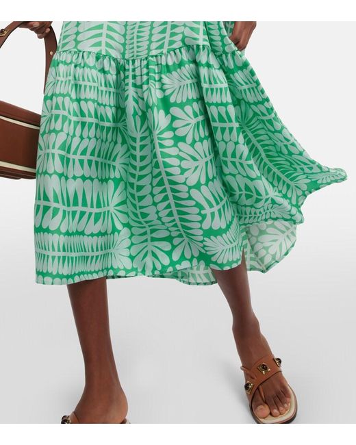 Asceno Green Oslo Silk Twill Maxi Dress