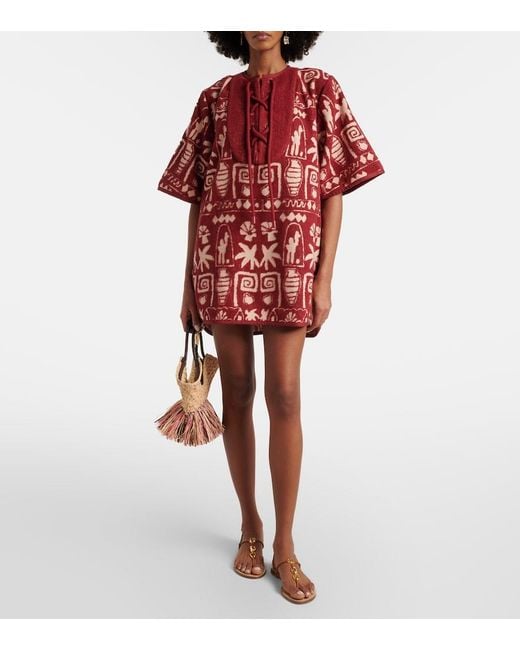 ALÉMAIS Red X Lrnce Maya Cotton Minidress