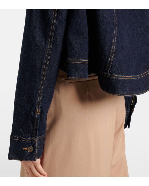 Victoria Beckham Blue Cropped Denim Jacket