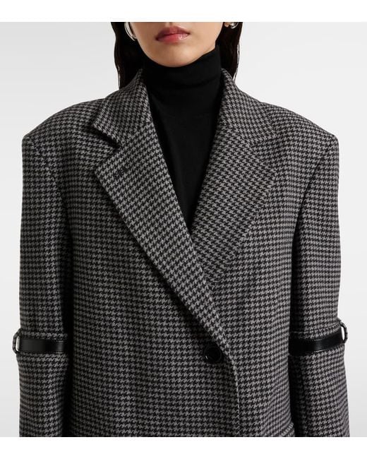 Coperni Gray Houndstooth Wool And Cashmere Coat