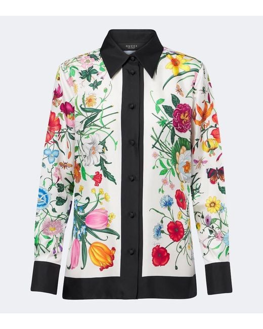 Gucci Multicolor Flora Silk Twill Shirt