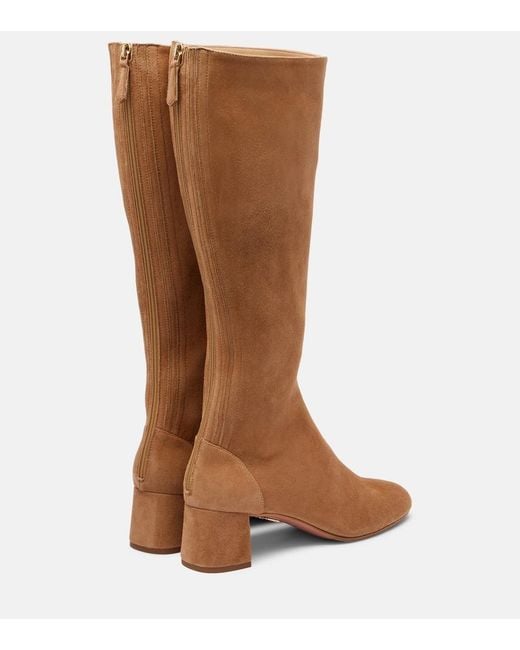 Aquazzura Brown Saint Honore 50 Suede Ankle Boot